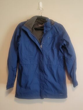 REI Woman's Long Line Rain Jacket Navy Size Small